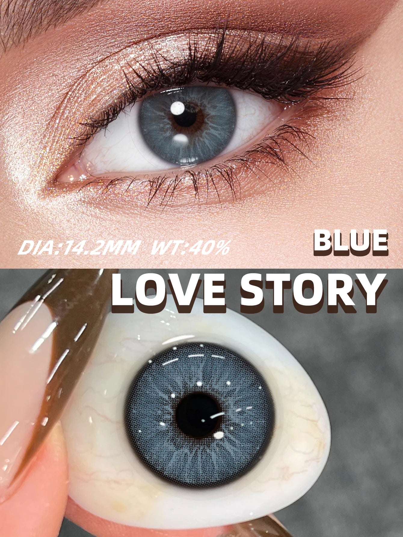 JARWAWA 1 Pair Monthly Korean Natural Big Eyes Colored Contact Lenses Brown Blue Prescription Pupil Lens For Beauty Makeup