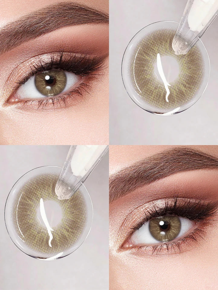JARWAWA 1 Pair Monthly Korean Natural Big Eyes Colored Contact Lenses Brown Blue Prescription Pupil Lens For Beauty Makeup