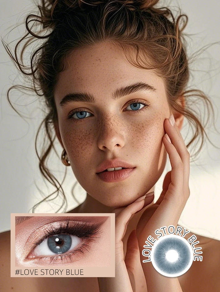 JARWAWA 1 Pair Monthly Korean Natural Big Eyes Colored Contact Lenses Brown Blue Prescription Pupil Lens For Beauty Makeup