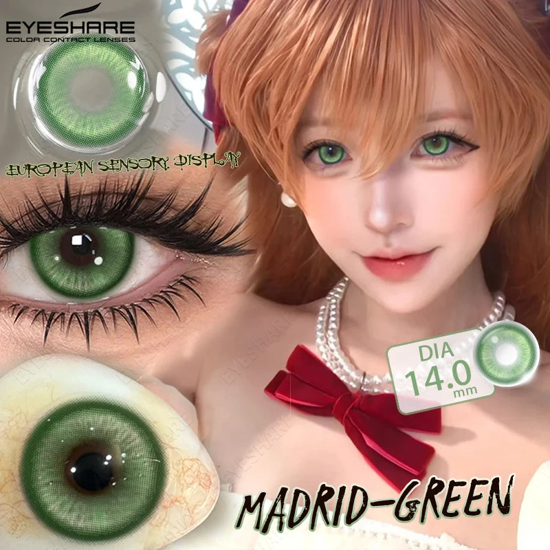 EYESHARE Anime Purple Lenses Color Contact Lenses for Cosplay Pink Cute Contact Red Lenses for Halloween Blue Colored Pupils Y2K
