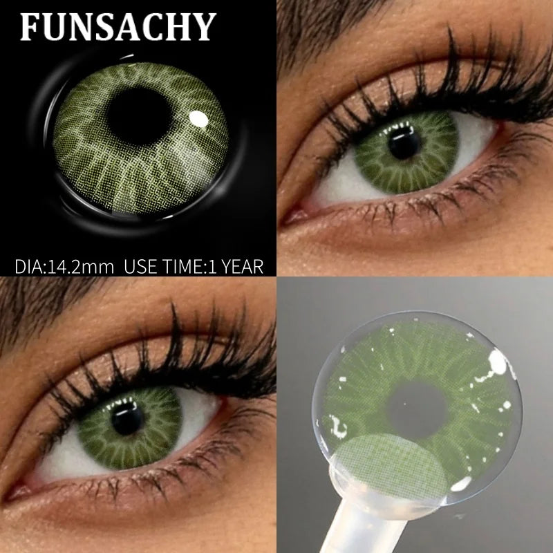 FUNSACHY 2pcs Natural Red Contact Lenses Beauty Pupils Colored Contact Lenses for Eyes Grey Blue Eye Korean Lens Women Yearly