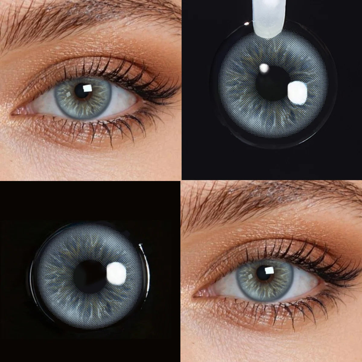 Lalens 14.5mm Natural Eye Beauty Brown Blue Colored Contact Lenses Half Yearly Soft Lens Cosmetic Eyewear For Women Daily Makeup