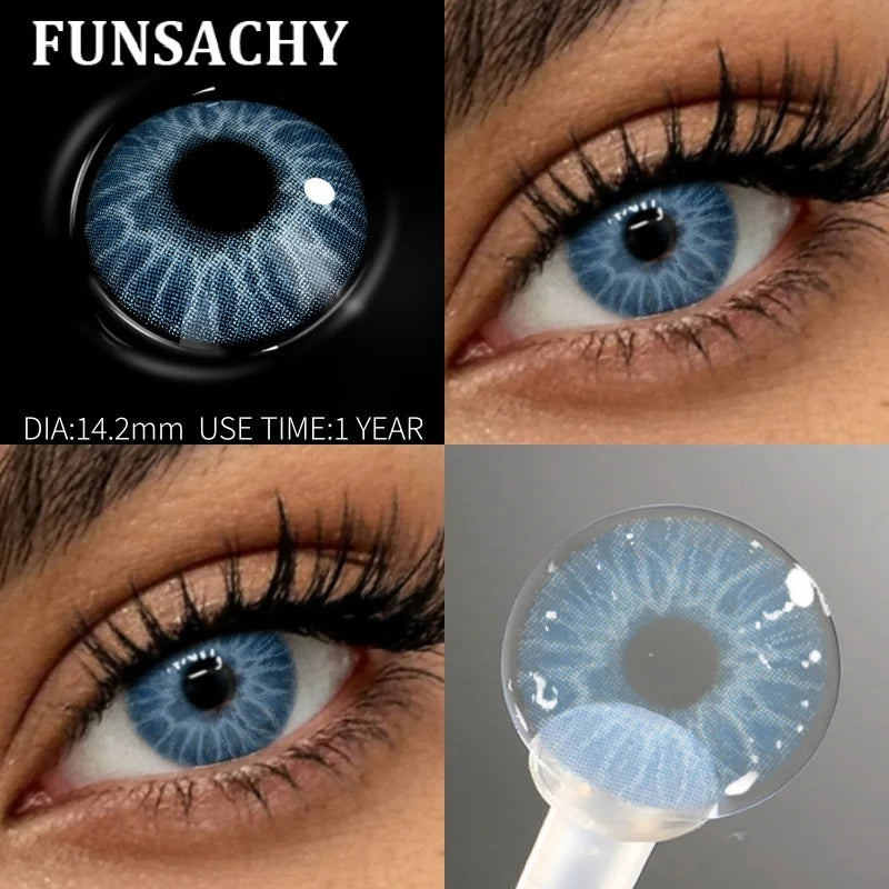FUNSACHY 2pcs Natural Red Contact Lenses Beauty Pupils Colored Contact Lenses for Eyes Grey Blue Eye Korean Lens Women Yearly