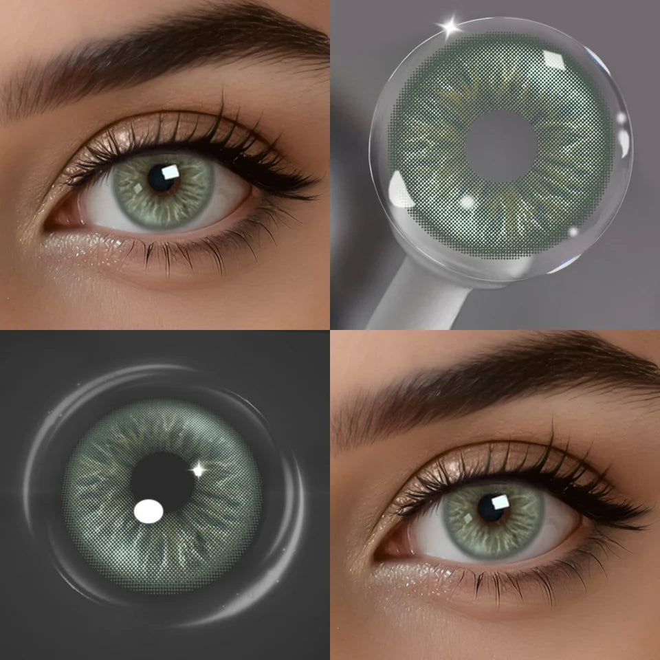 Lalens 14.5mm Natural Eye Beauty Brown Blue Colored Contact Lenses Half Yearly Soft Lens Cosmetic Eyewear For Women Daily Makeup