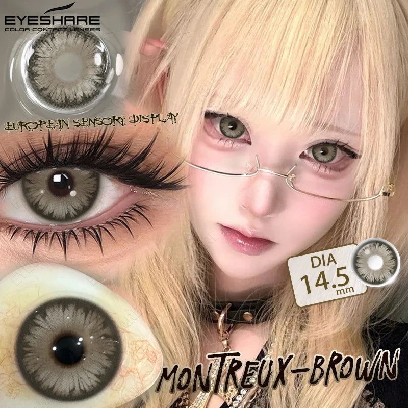 EYESHARE Anime Purple Lenses Color Contact Lenses for Cosplay Pink Cute Contact Red Lenses for Halloween Blue Colored Pupils Y2K
