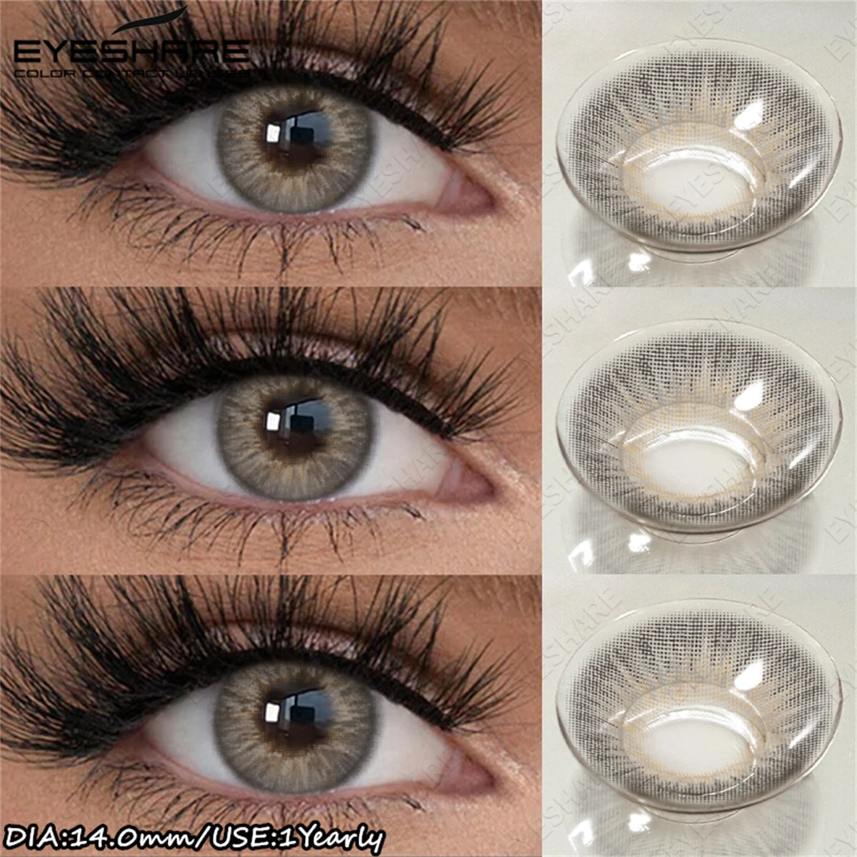 EYESHARE 1 Pair Colored Contact Lenses Gray Pupils Lens Brown Makeup Lenses Blue Lenses Fashion Green Contact for Eyes Yearly