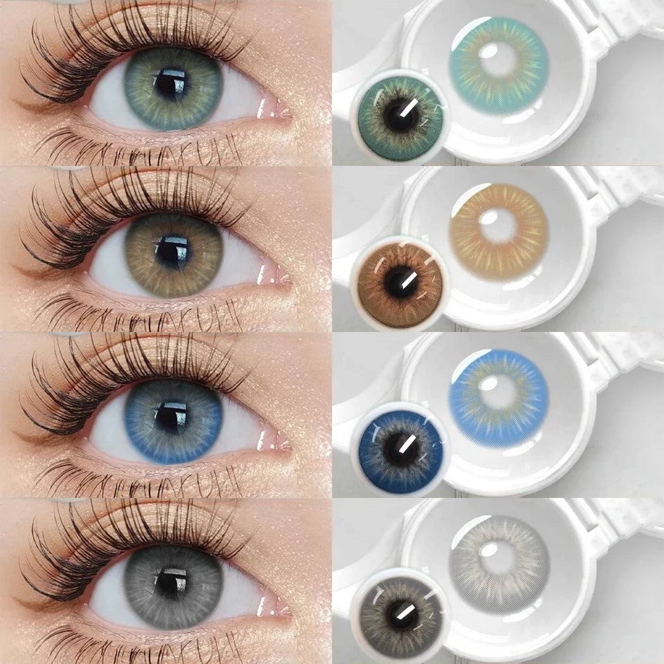 Lalens 14.0mm Small Pupil Natural Sin Blue Green Colored Contact Lenses Half Yearly Soft Lens Fashion Cosmetic Eyewear Contacts