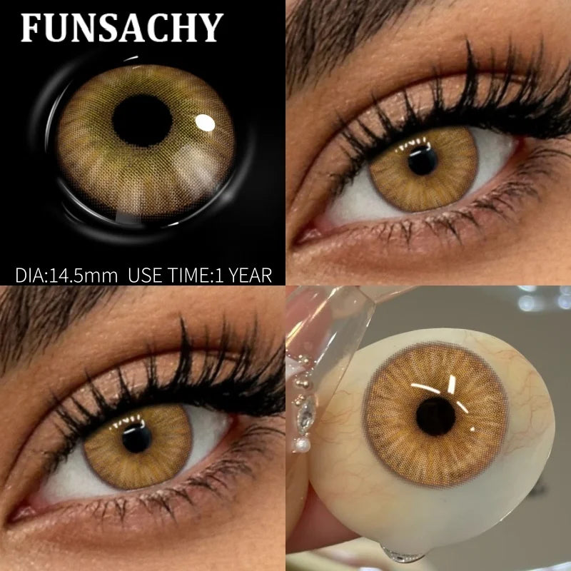 FUNSACHY 2pcs Natural Red Contact Lenses Beauty Pupils Colored Contact Lenses for Eyes Grey Blue Eye Korean Lens Women Yearly
