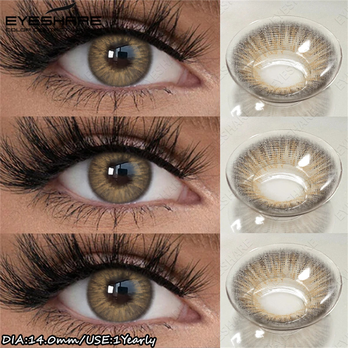 EYESHARE 1 Pair Colored Contact Lenses Gray Pupils Lens Brown Makeup Lenses Blue Lenses Fashion Green Contact for Eyes Yearly