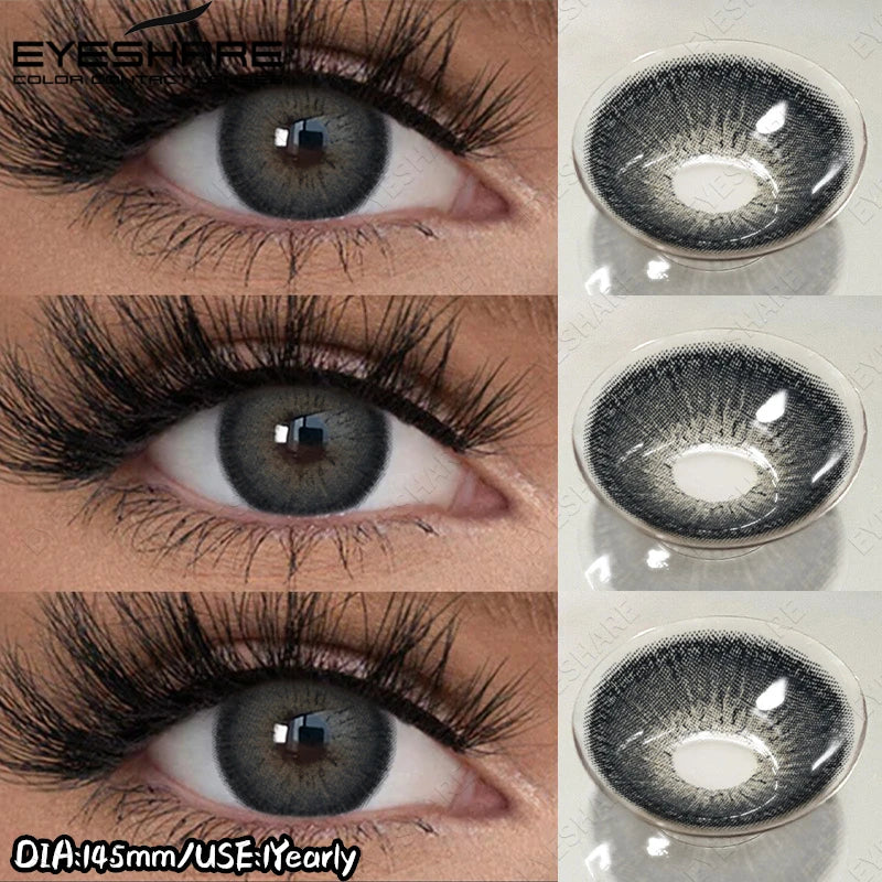 EYESHARE 1 Pair Colored Contact Lenses Gray Pupils Lens Brown Makeup Lenses Blue Lenses Fashion Green Contact for Eyes Yearly