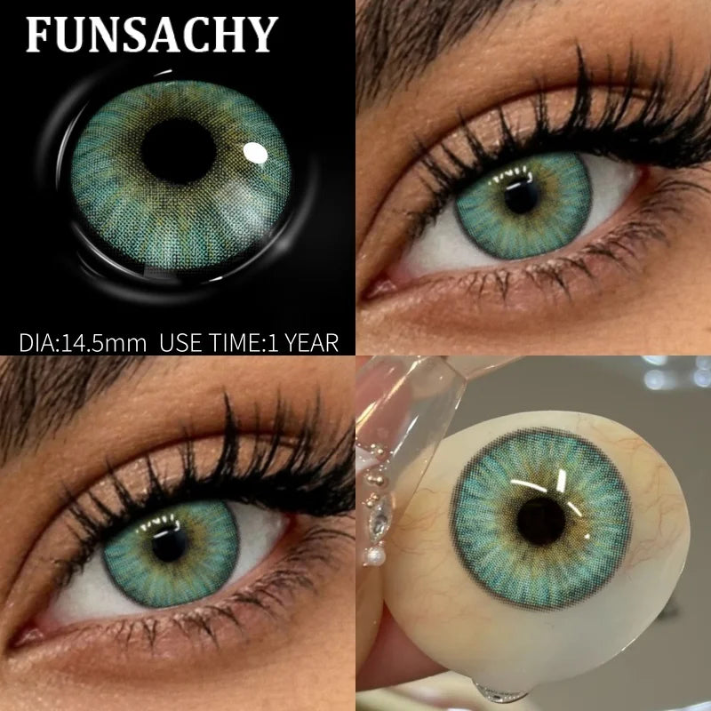 FUNSACHY 2pcs Natural Red Contact Lenses Beauty Pupils Colored Contact Lenses for Eyes Grey Blue Eye Korean Lens Women Yearly