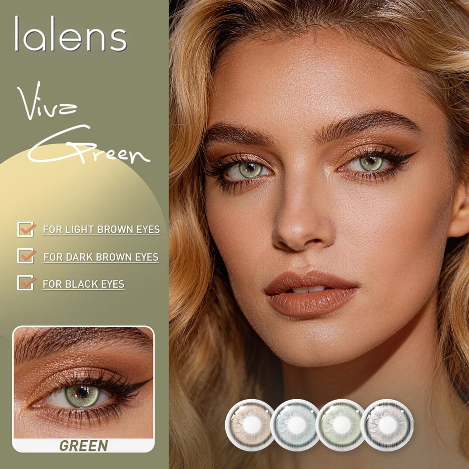 Lalens Viva Blue Green 14.5mm Enlarging Effect 6 Months Colored Contact Lenses Fashion Soft Lens For Daily Makeup Eye Contacts