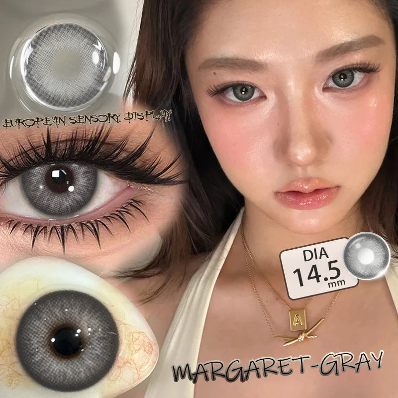 FUNSACHY 2pcs Natural Red Contact Lenses Beauty Pupils Colored Contact Lenses for Eyes Grey Blue Eye Korean Lens Women Yearly