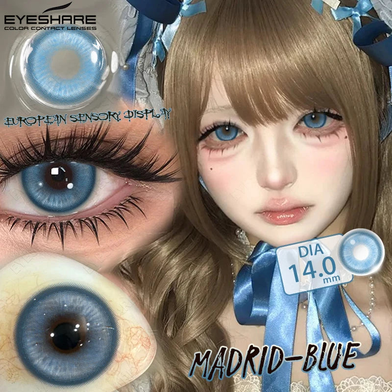 EYESHARE Anime Purple Lenses Color Contact Lenses for Cosplay Pink Cute Contact Red Lenses for Halloween Blue Colored Pupils Y2K