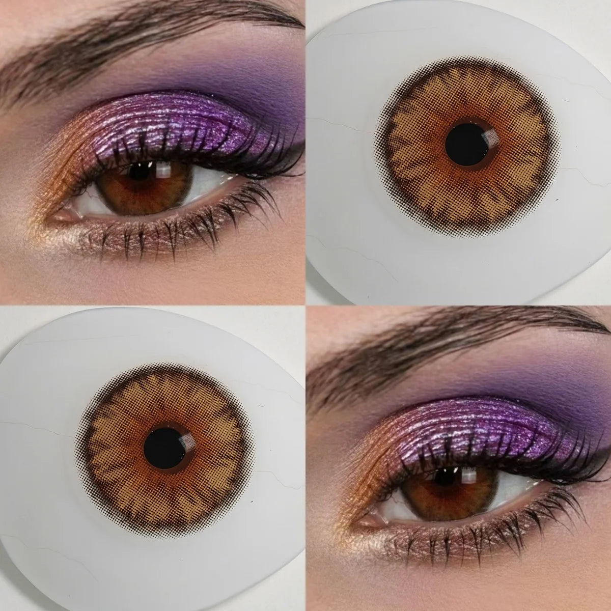 Visuashow Cleopatra Blue Colored Contact Lenses 2Pcs Half Year 14.2mm Small Pupil Natural Cosmetic Lenses Daily Makeup For Women