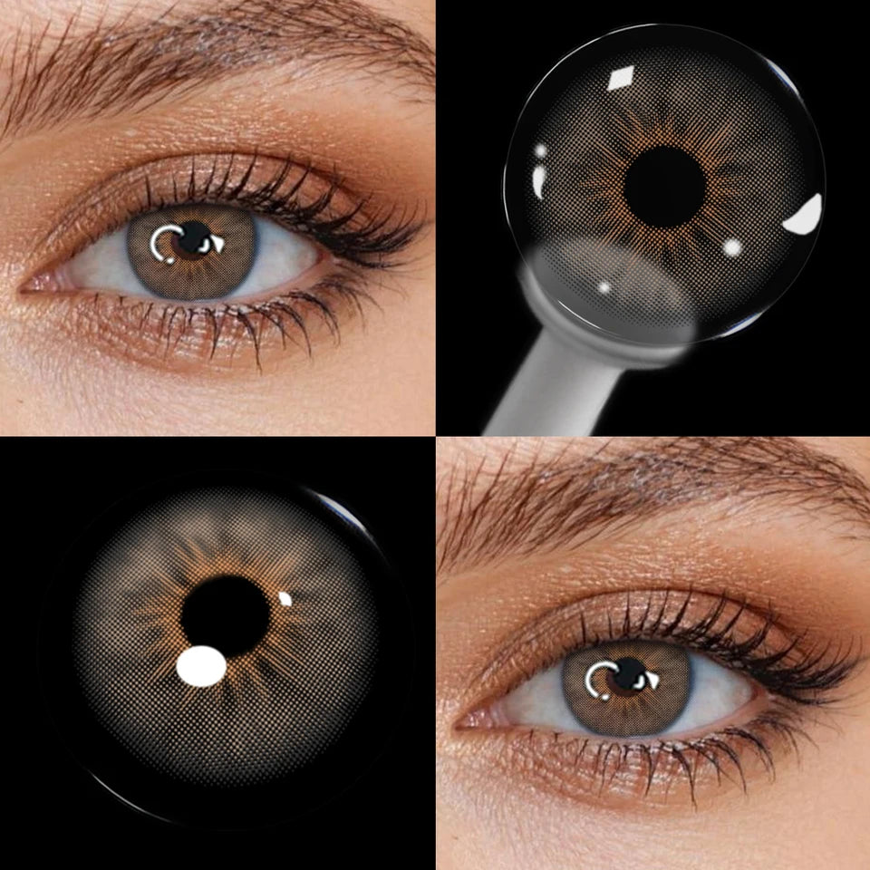 Visuashow Cleopatra Blue Colored Contact Lenses 2Pcs Half Year 14.2mm Small Pupil Natural Cosmetic Lenses Daily Makeup For Women