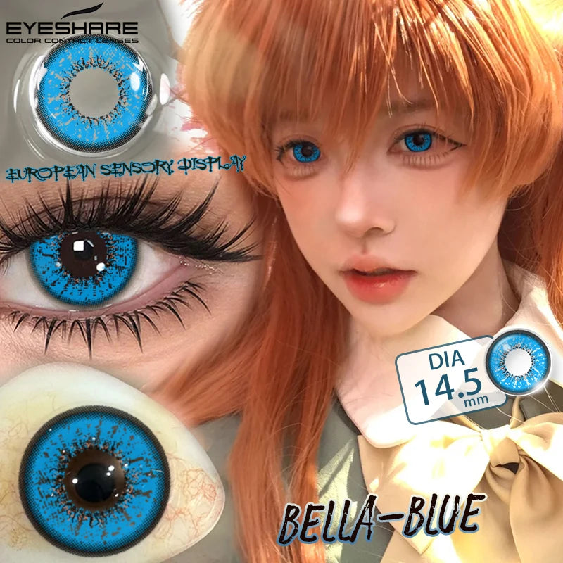 EYESHARE Anime Purple Lenses Color Contact Lenses for Cosplay Pink Cute Contact Red Lenses for Halloween Blue Colored Pupils Y2K