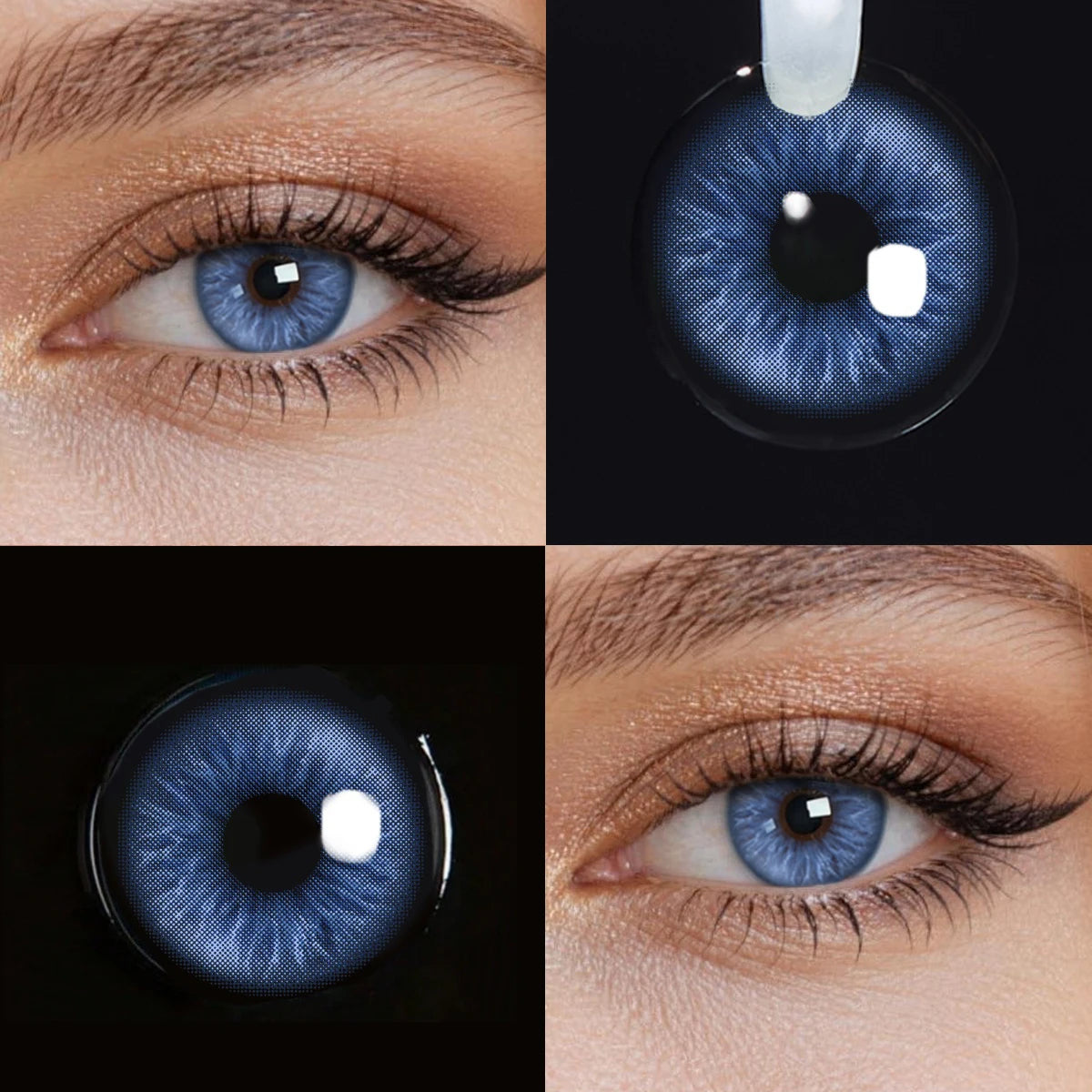 Lalens 14.5mm Natural Eye Beauty Brown Blue Colored Contact Lenses Half Yearly Soft Lens Cosmetic Eyewear For Women Daily Makeup