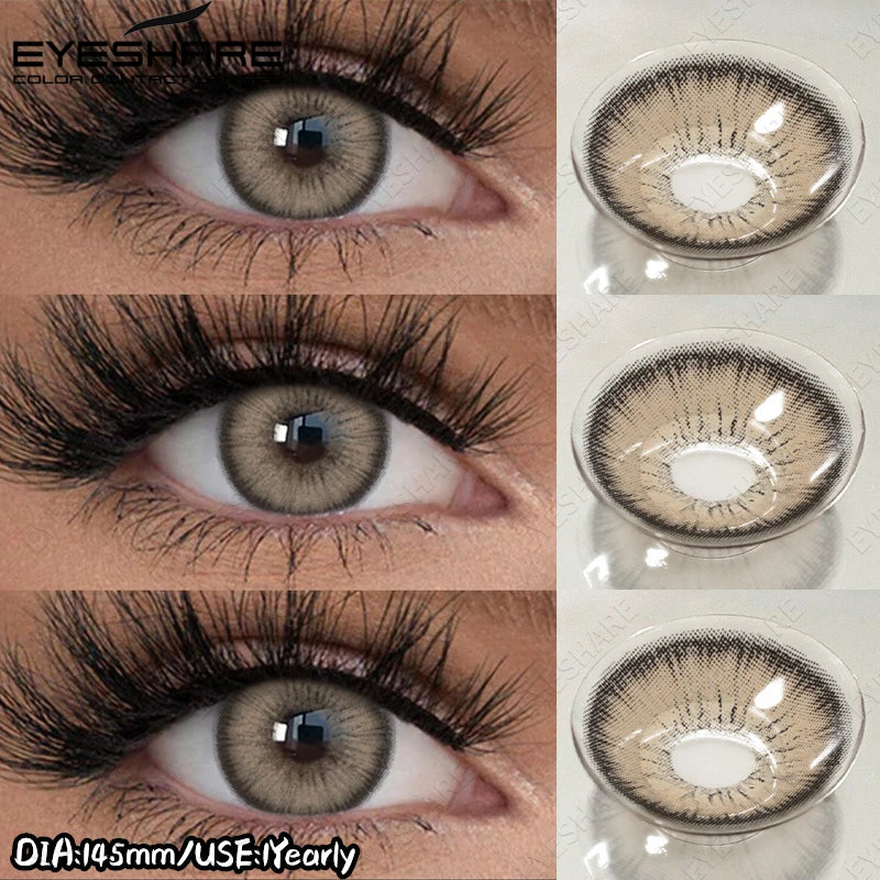 EYESHARE 1 Pair Colored Contact Lenses Gray Pupils Lens Brown Makeup Lenses Blue Lenses Fashion Green Contact for Eyes Yearly