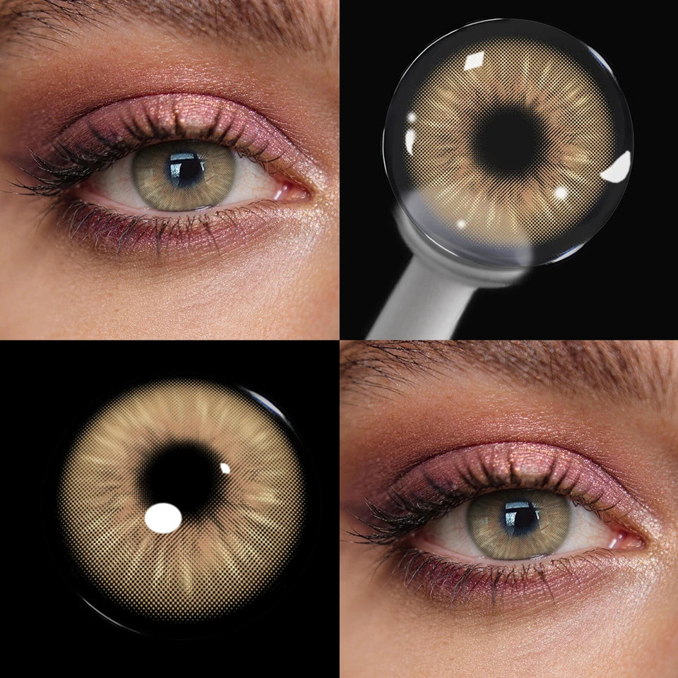 Lalens 14.0mm Small Pupil Natural Sin Blue Green Colored Contact Lenses Half Yearly Soft Lens Fashion Cosmetic Eyewear Contacts