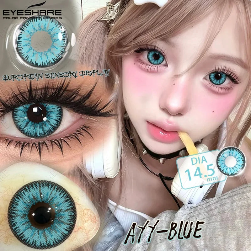 EYESHARE Anime Purple Lenses Color Contact Lenses for Cosplay Pink Cute Contact Red Lenses for Halloween Blue Colored Pupils Y2K