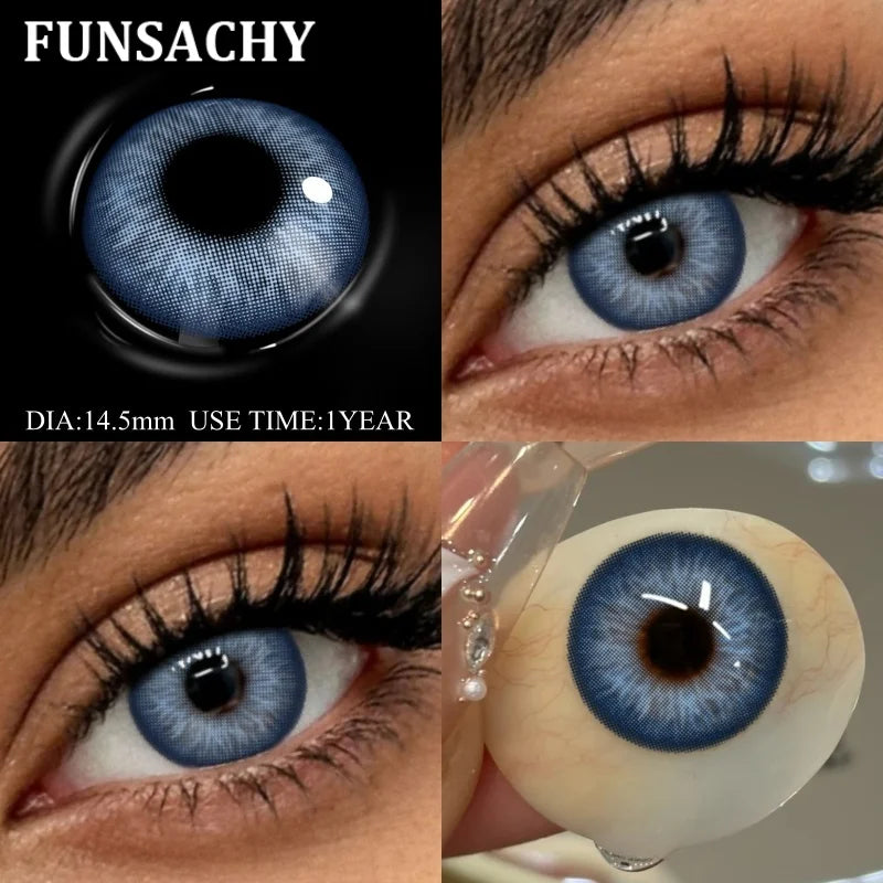 FUNSACHY 2pcs Natural Red Contact Lenses Beauty Pupils Colored Contact Lenses for Eyes Grey Blue Eye Korean Lens Women Yearly