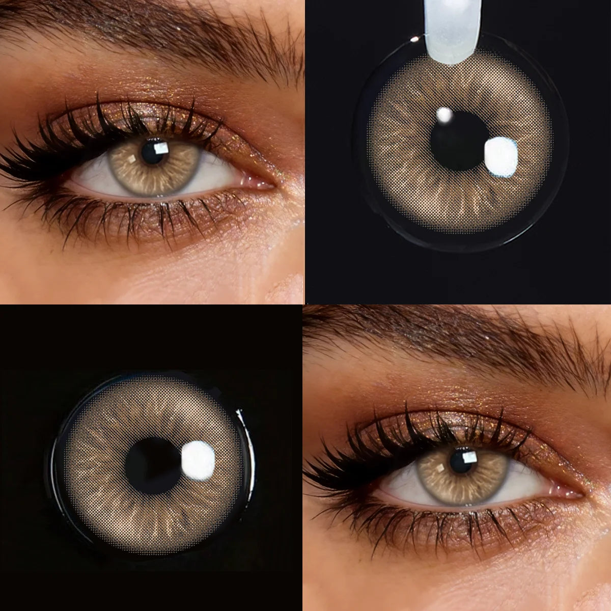 Lalens 14.5mm Natural Eye Beauty Brown Blue Colored Contact Lenses Half Yearly Soft Lens Cosmetic Eyewear For Women Daily Makeup