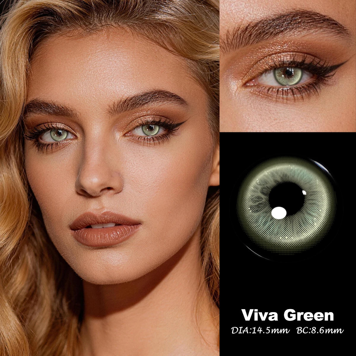 Lalens Viva Blue Green 14.5mm Enlarging Effect 6 Months Colored Contact Lenses Fashion Soft Lens For Daily Makeup Eye Contacts