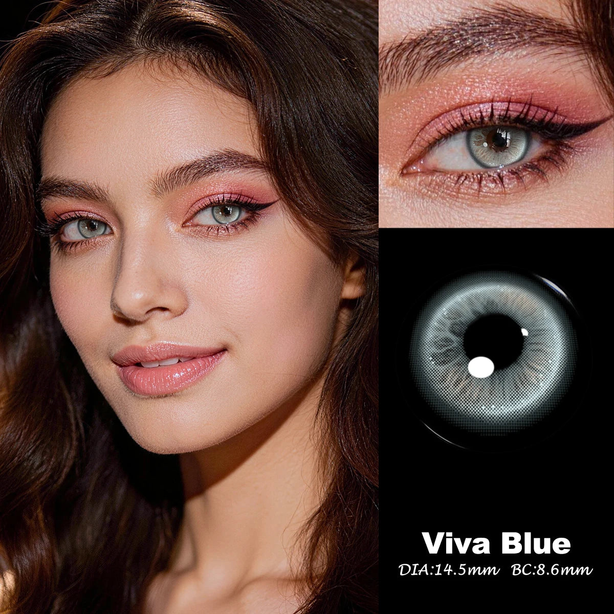 Lalens Viva Blue Green 14.5mm Enlarging Effect 6 Months Colored Contact Lenses Fashion Soft Lens For Daily Makeup Eye Contacts