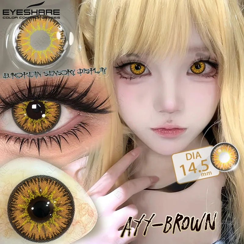 EYESHARE Anime Purple Lenses Color Contact Lenses for Cosplay Pink Cute Contact Red Lenses for Halloween Blue Colored Pupils Y2K