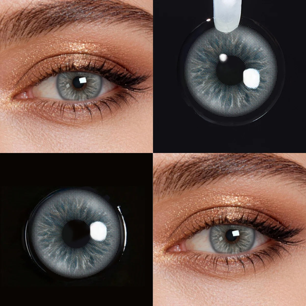 Lalens 14.5mm Natural Eye Beauty Brown Blue Colored Contact Lenses Half Yearly Soft Lens Cosmetic Eyewear For Women Daily Makeup