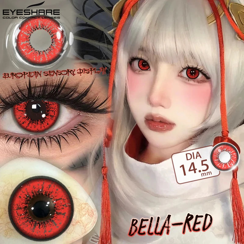 EYESHARE Anime Purple Lenses Color Contact Lenses for Cosplay Pink Cute Contact Red Lenses for Halloween Blue Colored Pupils Y2K