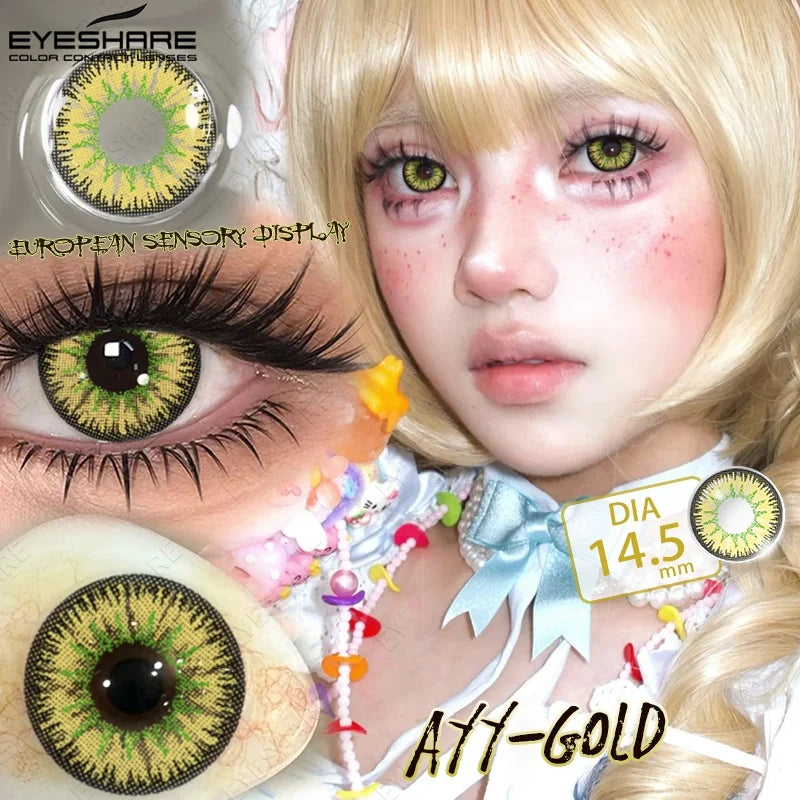 EYESHARE Anime Purple Lenses Color Contact Lenses for Cosplay Pink Cute Contact Red Lenses for Halloween Blue Colored Pupils Y2K