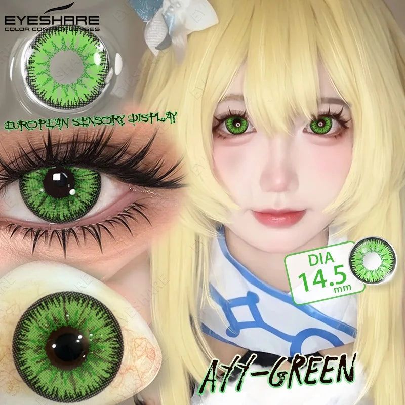 EYESHARE Anime Purple Lenses Color Contact Lenses for Cosplay Pink Cute Contact Red Lenses for Halloween Blue Colored Pupils Y2K